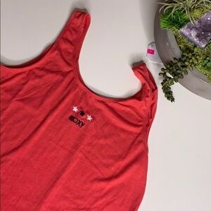 Roxy Girl Embroidered Star Lace Back Tank top new red